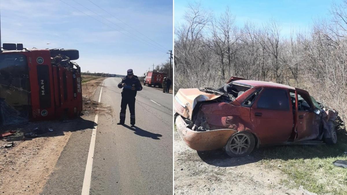 В Хвалынском районе «Лада Приора» столкнулась с фурой