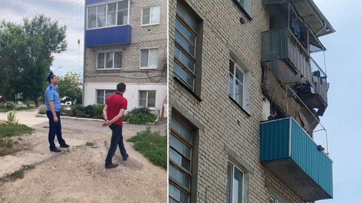 В Вольске от многоквартирного дома оторвался балкон