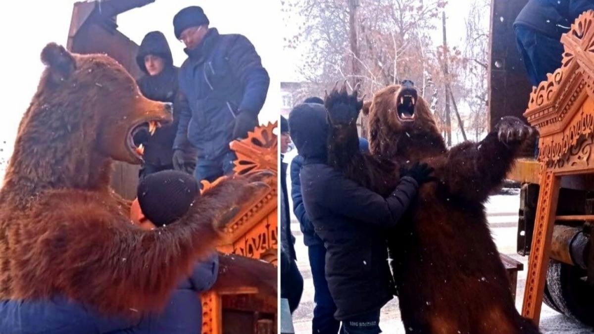 В Хвалынске музейного медведя назвали Лютым