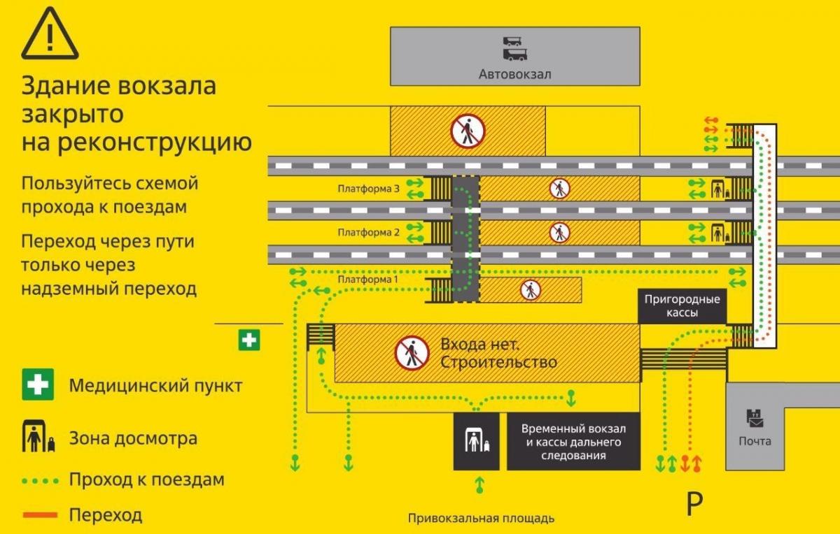 Об актуальных маршрутах прохода к пассажирским платформам на железнодорожном вокзале Саратова