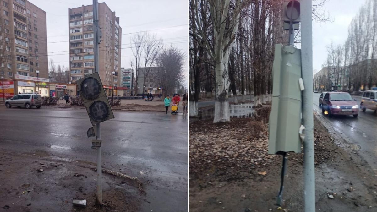 В Балаково неизвестные сломали светофор на Проспекте Героев