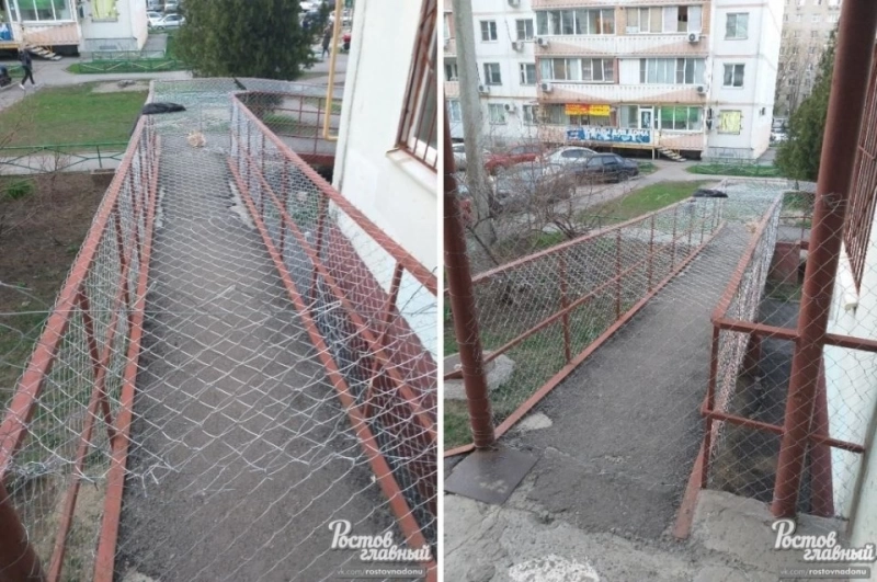 Пандус для инвалидов закрыли металлической сеткой по требованию «яжематери»