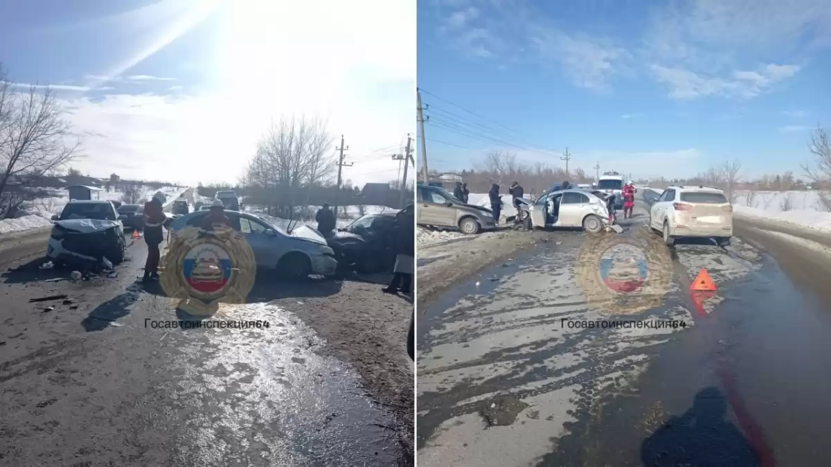 В тройном ДТП в Саратове пострадали три человека