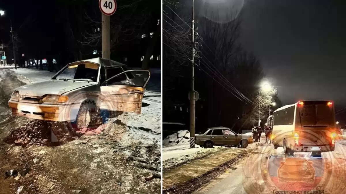 В Балашове после ДТП с автобусом в больницу угодил водитель ВАЗа