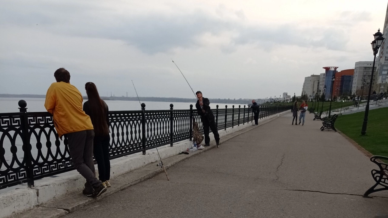 Саратовцы во время запрета ловят с набережной судака и жереха
