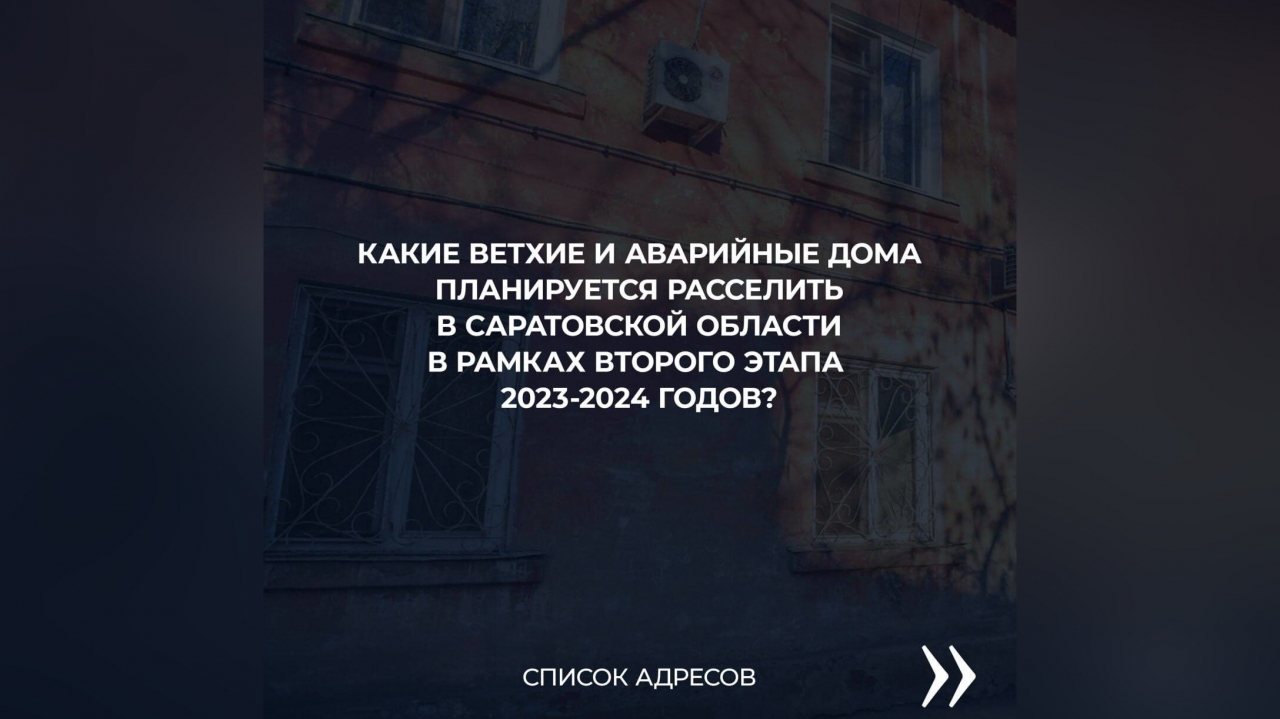 В Саратовской области обнародовали новый список аварийных домов